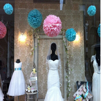 
                                        美美爱  婚庆用品纸花球婚房布置纸灯笼婚礼新房装饰道具结婚拉花彩纸 大红(一朵) 大号(直径约35CM)                