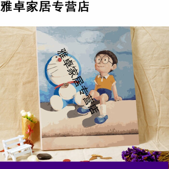 机器猫数字油画diy叮当卡通动漫哆多啦a梦儿童填色油彩画叮当猫 橙色