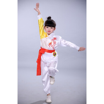 儿童武术服表演服装短袖少儿中国功夫练功服男女童幼儿舞蹈演出服 绣