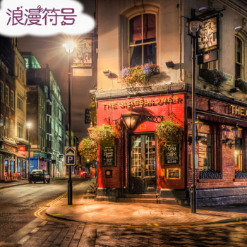 欧式怀旧复古咖啡馆西餐厅奶茶店背景墙纸街景壁纸个性建筑3d壁画