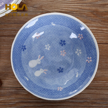 HOLA特力和乐 梦兔浅盘 5入组 日式餐盘菜碟餐具套件原特力屋