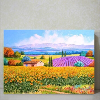 田园风格装饰画餐厅无框画单幅油画风景壁画饭厅挂画客厅走廊墙画