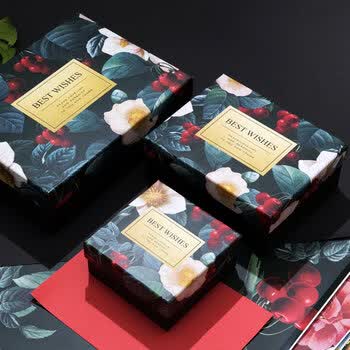 新年大号礼品盒长方形糖盒文艺清新生日礼物盒回礼伴手礼盒定制 浆果