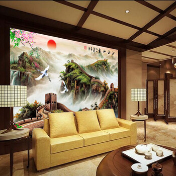 
                                                            十字绣客厅新款万里长城 江山如画大幅山水风景画棉线丝线满绣印花刺绣 3股线绣11CT大版棉线印花尺寸194X125CM                