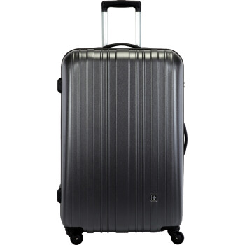 SUISSEWIN拉杆箱万向轮行李箱时尚竖纹大容量旅行密码托运箱24吋灰SN1251I