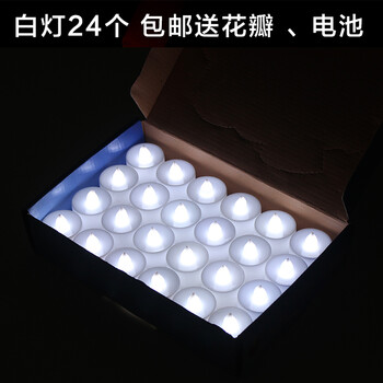 
                                                            520情人节蜡烛led电子蜡烛灯生日表白求婚道具创意浪漫无烟 白灯(24个一盒) 开关款                