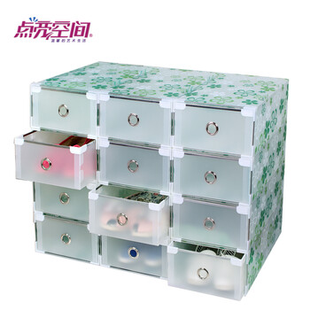 点亮空间金属包边鞋收纳盒抽屉鞋盒透明塑料鞋盒加厚储物盒塑料盒 标厚女透明色12个