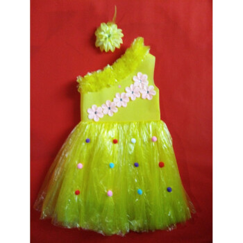 儿童环保表演服服塑料袋手工环保服亲子装环保幼儿园时装秀公主裙