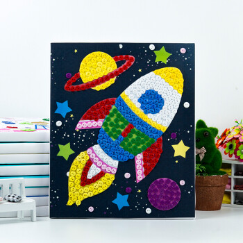 纽扣画diy手工材料包 儿童创意粘贴画幼儿园小班宝宝玩具扣子生活日用