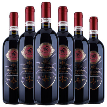 意大利进口红酒黑骑士montepulciano 干红葡萄酒果酒 整箱6支装 送礼