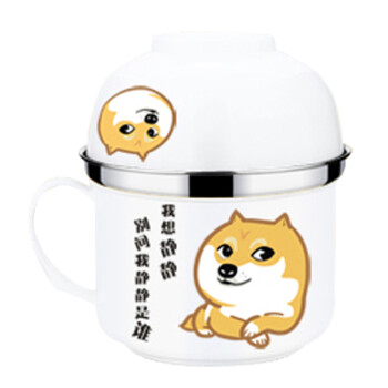 锐佳 不锈钢饭盒双层快餐杯带菜格学生便当盒泡面碗食堂用饭缸 快餐杯