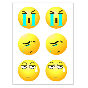 emoji学生哭泣伤心疑问流汗笑脸手掌qq表情贴画儿童奖励贴纸 154图片
