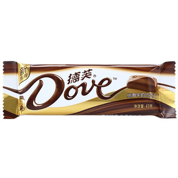 【京东超市】德芙dove丝滑牛奶巧克力 糖果巧克力 43g 排块装