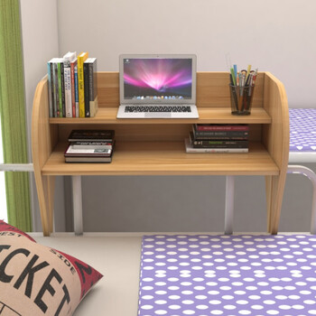 宿舍神器大学生上铺笔记本电脑桌寝室床上悬空懒人简约书桌子 浅胡桃
