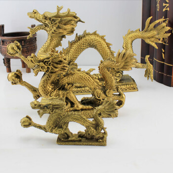 
                                        聚善缘铜质汉龙摆件十二生肖龙家居装饰品工艺品摆设桌面摆件礼品室内玄关酒架书柜手艺术品 中号 0.8公斤净重                