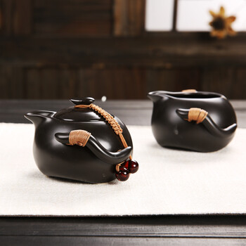 
                                        宇轩 定窑茶具冰裂茶具青瓷茶具套装 紫砂茶具 功夫汝窑茶具盘套装 定窑黑色巧云单茶具                