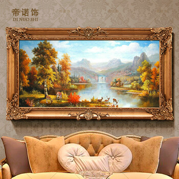 帝诺饰 油画客厅装饰画欧式手绘风景壁画山水挂画沙发背景墙画 风水聚宝盆 定制尺寸 定制 联系客服