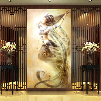 皇室珍品蒙娜丽莎十字绣精准印花客厅新款大画敦煌人物之反弹琵琶飞天佛像 满绣9CT棉线印花120 *201cm