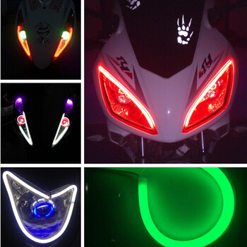 魔法师灯 摩托车彩灯装饰灯电动车鬼火迅鹰改装泪眼灯led导光灯条软条