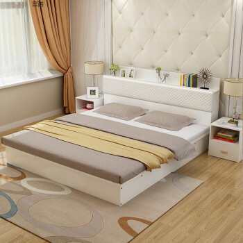 5米床经济型1.2米主卧板式床 软包床头灰色 1500mm*2000mm