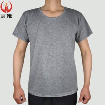 男士针织衫t恤衫老头衫圆领中老年汗衫男棉线大码老年人爸爸爷爷装君