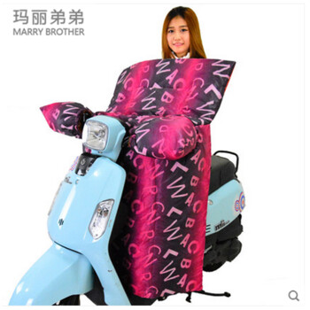 玛丽弟弟 电动车挡风被 冬季电瓶车防风被 摩托车连体加厚罩子 冬天骑车保暖护膝护腿挡风罩 连体式黑色蝴蝶