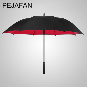 
                                                                                PEJAFAN高端雨伞男士超大商务伞双层加厚自动长柄伞双人大伞户外高尔夫伞超强防风防晒晴雨两用伞 130CM单层黑色                