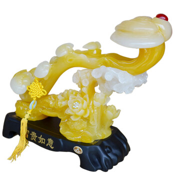 
                                        美迈达 富贵玉如意摆件 现代家居客厅装饰品创意摆设 商务乔迁礼品 新婚新房乔迁结婚礼物工艺 大号黄色                