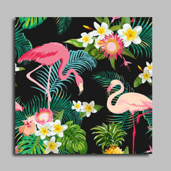 热带雨林火烈鸟装饰画客厅卧室餐厅东南亚挂画小清新植物壁画鹦鹉 04