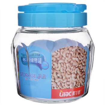 
                                        
                                                                                紫丁香 2.3L防潮玻璃密封罐糖果罐厨房密封罐ZC84300（颜色随机）紫罗兰系列                