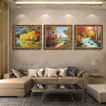 
                                        博艺佳 【珠穆朗玛峰秋天景色】家居装饰画纯手绘油 中式风景油画 高端有框画门厅餐厅走廊装 B 70*80CM                