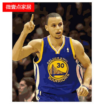 数字油画diy nba篮球人物手绘画 詹姆斯投篮40*50 70*90 库里手势 50*