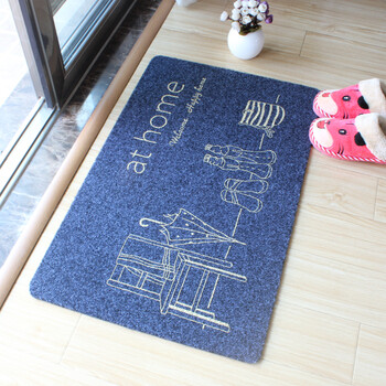 百搭印象 涤纶蹭灰入户脚垫玄关地垫地毯门垫 灰色雨伞 50x80cm
