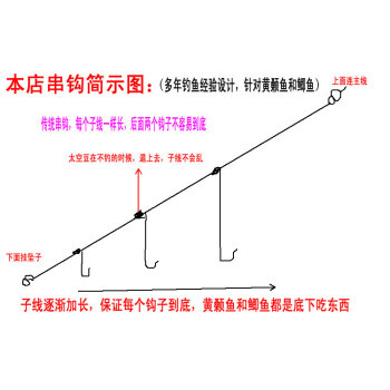 抛竿串钩钓组鲫鱼防缠绕海竿丸世3钩筏竿套装昂刺黄颡