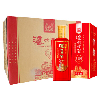 泸州老窖u窖6鉴藏52度整箱装白酒500ml6瓶浓香型