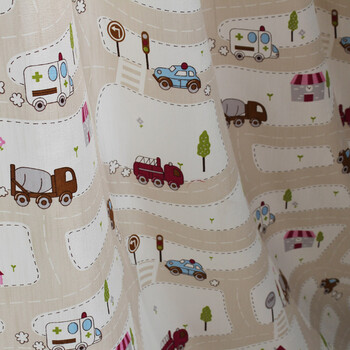 金梭银梭 儿童房男孩房女孩房窗帘 订制 米色蓝