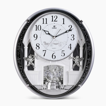 霸王(POWER) 光控音乐整点报时钟表 16英寸PW624客厅静音欧式仿复古创意挂钟表 白色【图片 价格 品牌 报价】-京东商城