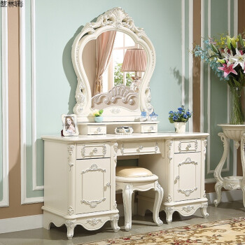 欧式梳妆台卧室小户型公主法式化妆柜韩式实木小型桌