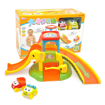 宝丽大象停车场幼儿童玩具1-2周岁益智拼装男