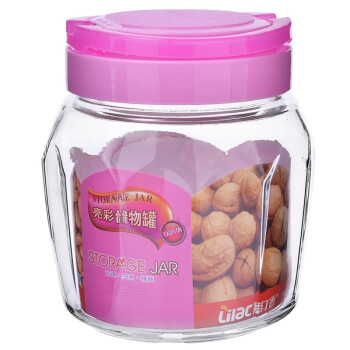 
                                        
                                                                                紫丁香 2.3L防潮玻璃密封罐糖果罐厨房密封罐ZC84300（颜色随机）紫罗兰系列                