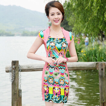 <em>货到付款</em> 2014夏季<em>女装</em>修身气质中国风旗袍裙