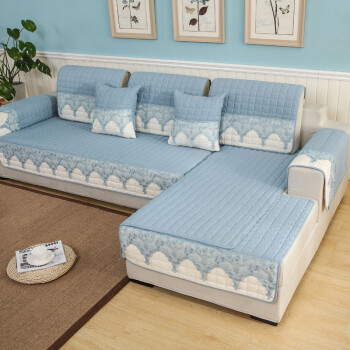 沙发垫四季通用布艺防滑简约现代欧式纯色沙发套全包实木坐垫全盖 芊