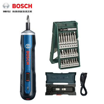 博世电动螺丝刀迷你电动起子机锂电螺丝批3.6V电动工具Bosch GO （博世GO+赠品原装25件批头套装）