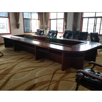 钢架员工复古会议室餐桌办公室电脑简易会议台书桌条形椭圆开会多人
