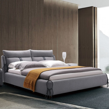 主卧布艺床北欧风小卧室现代简约大床1.8米嵌入式现代
