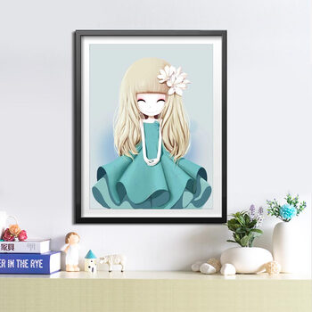 恋上 5D钻石画魔方钻十字绣客厅新款花花姑娘钻石绣卡通卧室贴钻系列 钻石画-素馨姑娘30x40厘米