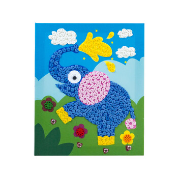 画diy手工材料包儿童制作益智粘贴画幼儿园3-8岁创意立体贴画 大象2