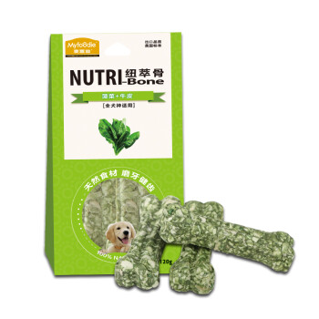 麦富迪 Myfoodie宠物狗零食磨牙洁齿棒菠菜牛皮味40g*3,降价幅度27.3%