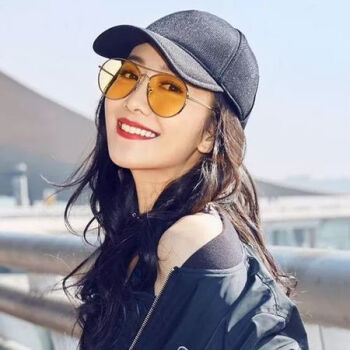 王鸥新款复古百搭太阳眼镜简约风男女同款墨镜金属海洋色潮流街拍