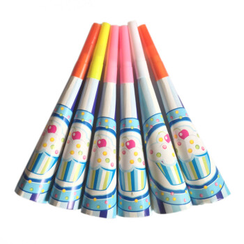 孩派 生日派对用品 生日聚会 儿童玩具喇叭 男孩蓝蛋糕喇叭/6个